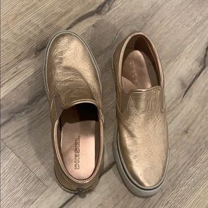 Diesel rose gold slip ons